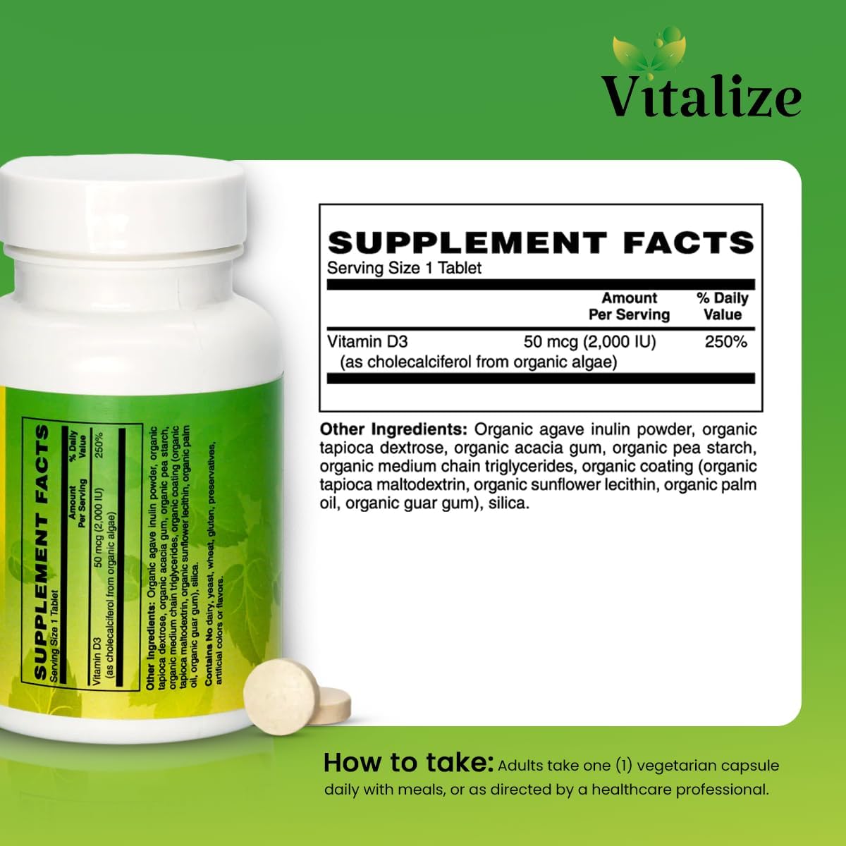 ORGANIC VITAMIN D-3 50 MCG