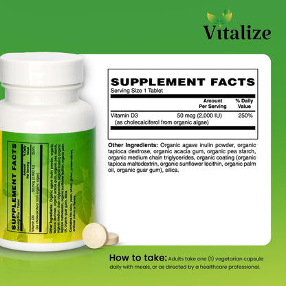 ORGANIC VITAMIN D-3 50 MCG