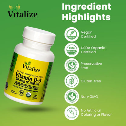 ORGANIC VITAMIN D-3 50 MCG